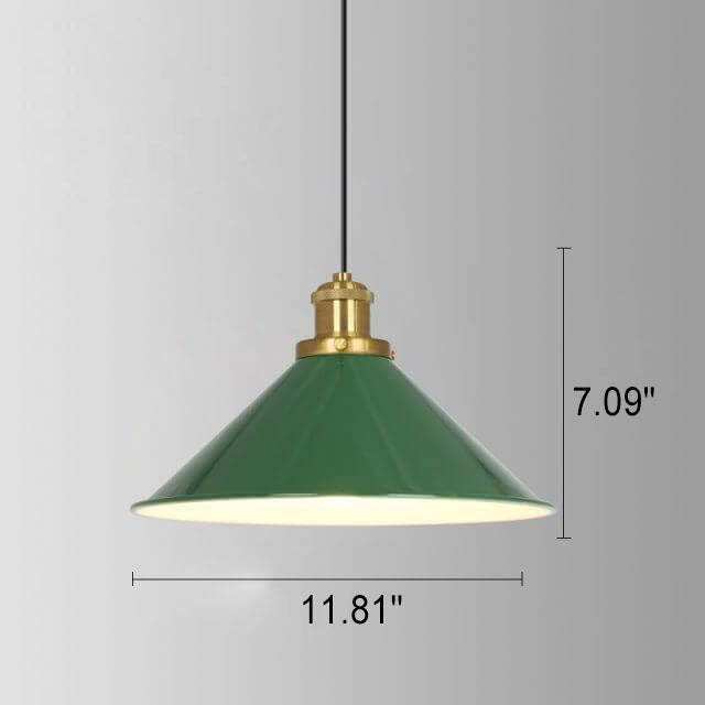 Industrial Vintage Green Iron Dome Cone Pendant