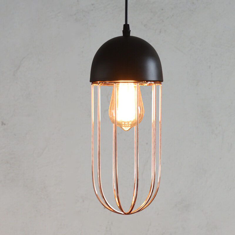 Nordic Iron Geometric Cage Pendant Light