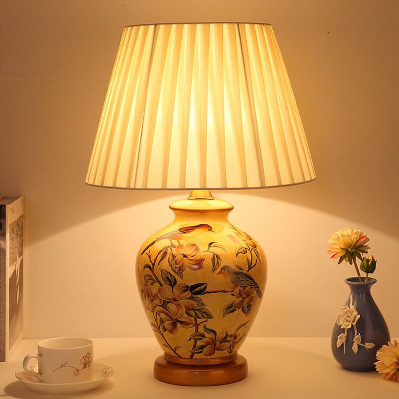 Modern Warm Ceramic Cylindrical Table Lamp