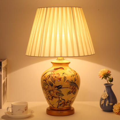 Modern Warm Ceramic Cylindrical Table Lamp