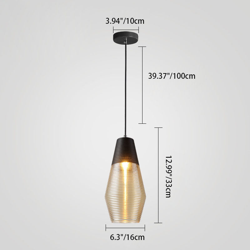 Scandinavian Cylinder Oval Iron Glass Pendant Light