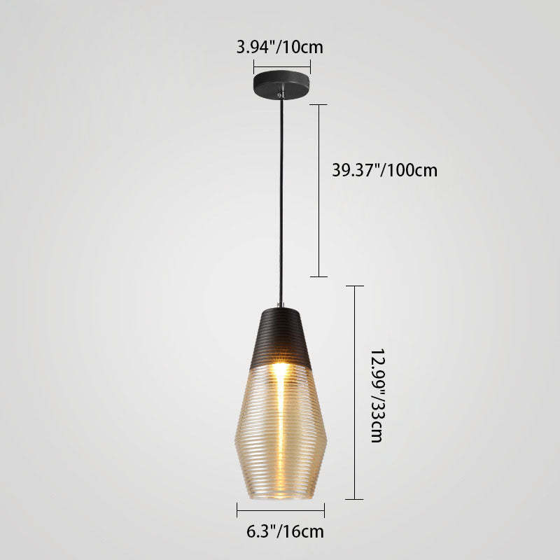 Scandinavian Cylinder Oval Iron Glass Pendant Light