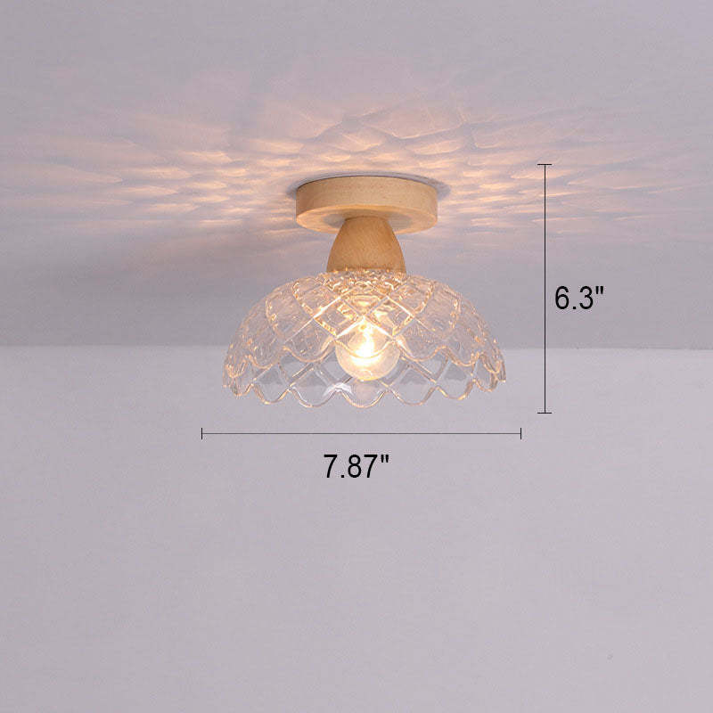 Japanese Minimalist Log Glass Ceiling Light