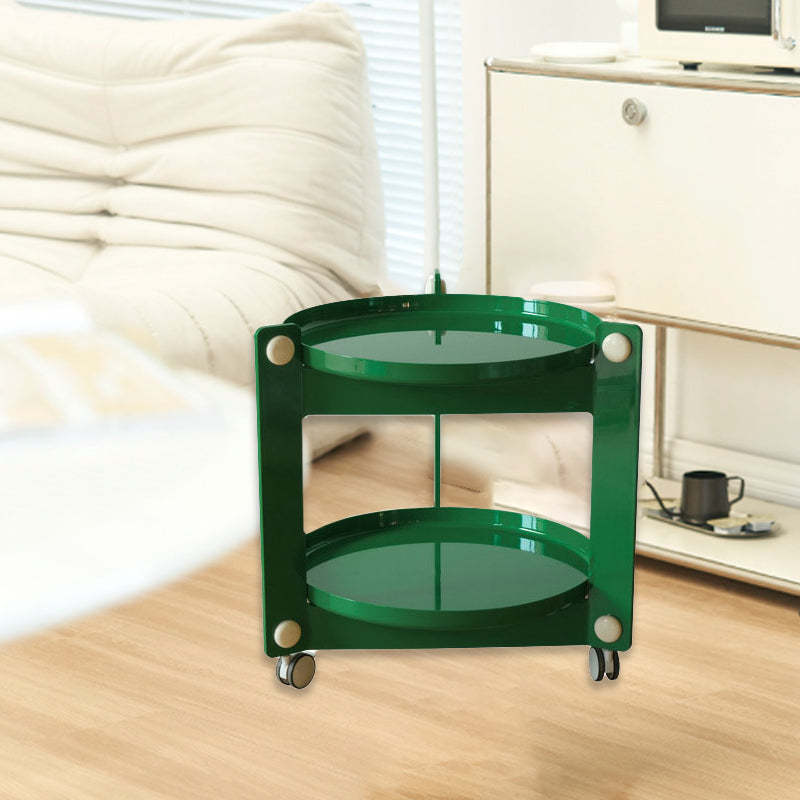Contemporary Round PET Acrylic 2-Tier End Table