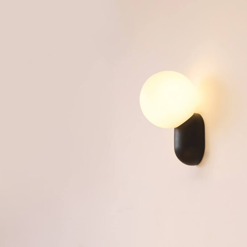 Macaron Cream Resin Glass Ball Sconce