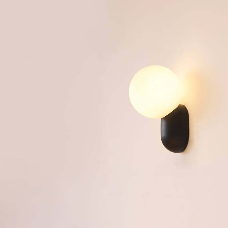 Macaron Cream Resin Glass Ball Sconce