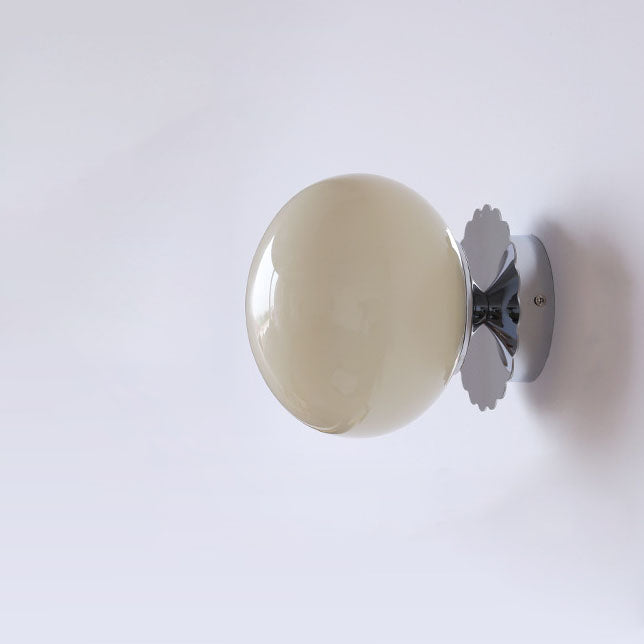 Modern Vintage Iron Glass Round Wall Sconce