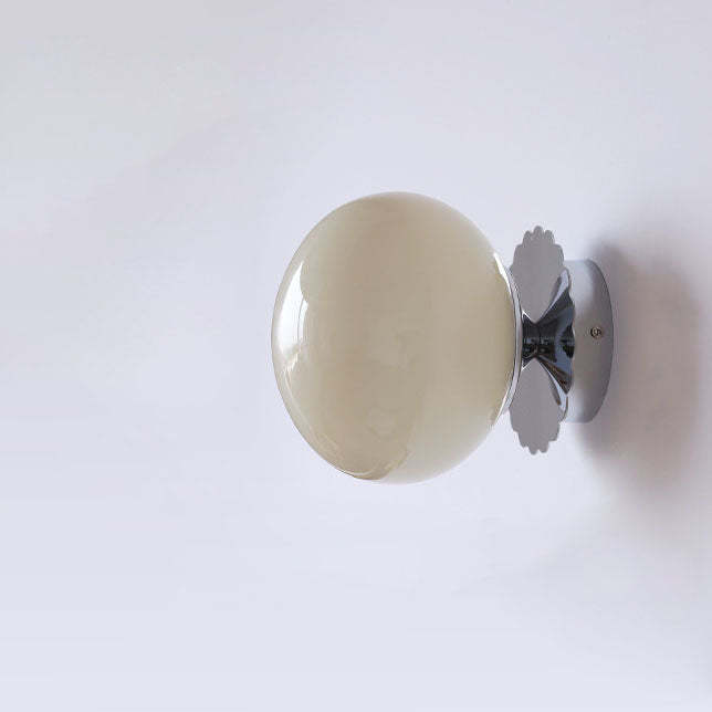 Modern Vintage Iron Glass Round Wall Sconce