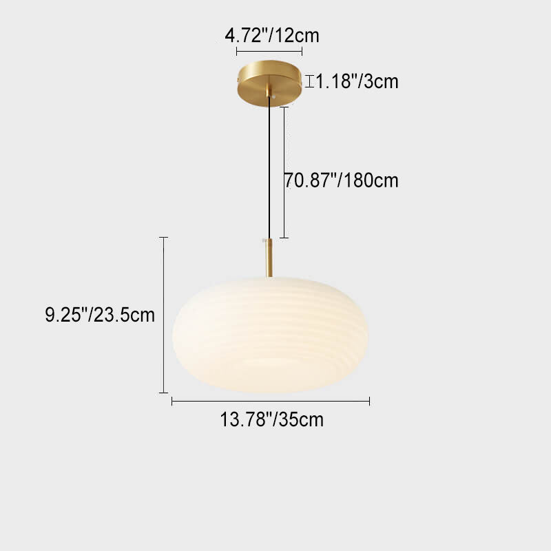 Modern Cream Apple Copper LED Pendant Light