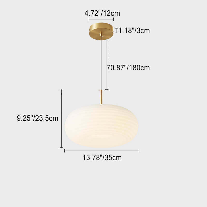 Modern Cream Apple Copper LED Pendant Light