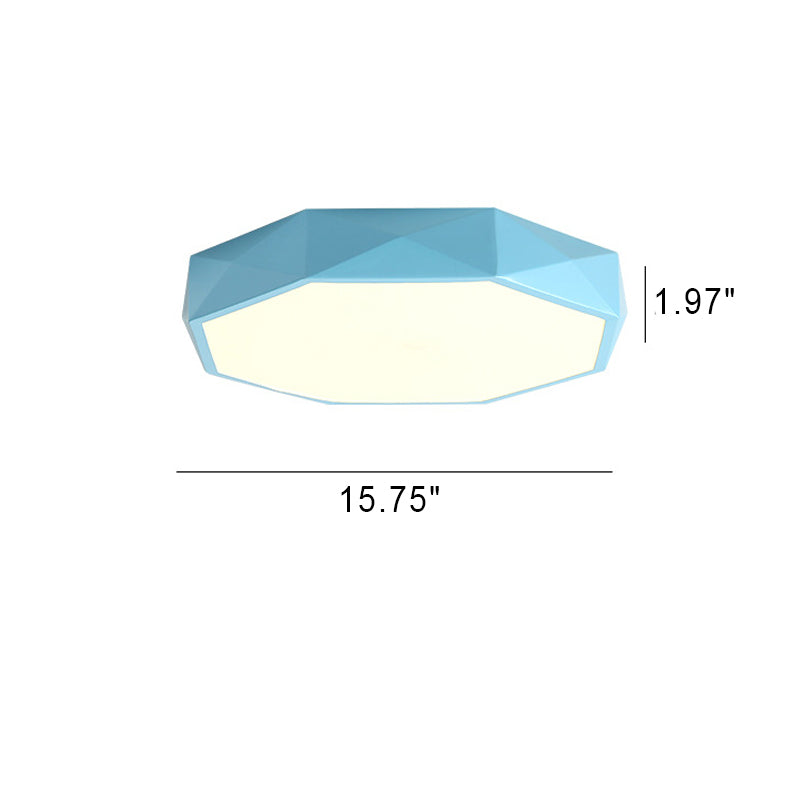 Nordic Macaron Diamond Iron Acrylic LED Flush Light