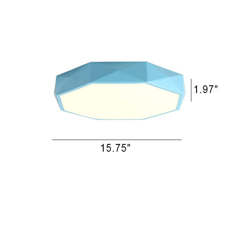 Nordic Macaron Diamond Iron Acrylic LED Flush Light