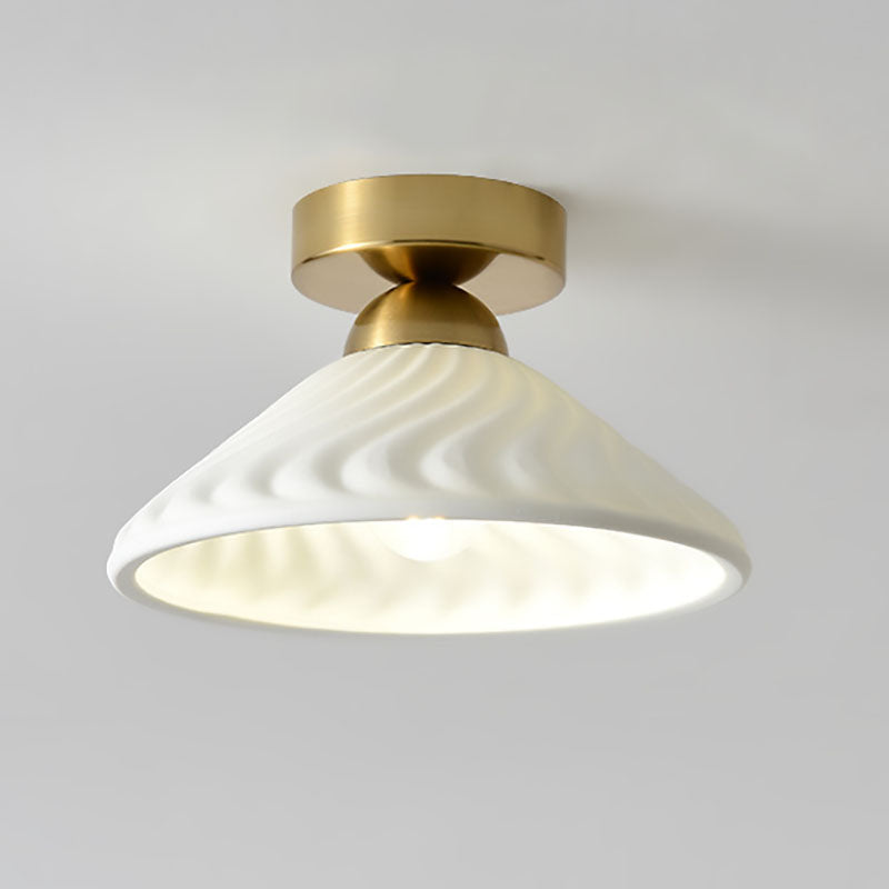 Modern Ceramic Disc Semi-Flush Ceiling Light — B / White / 110V-120V For US/CA