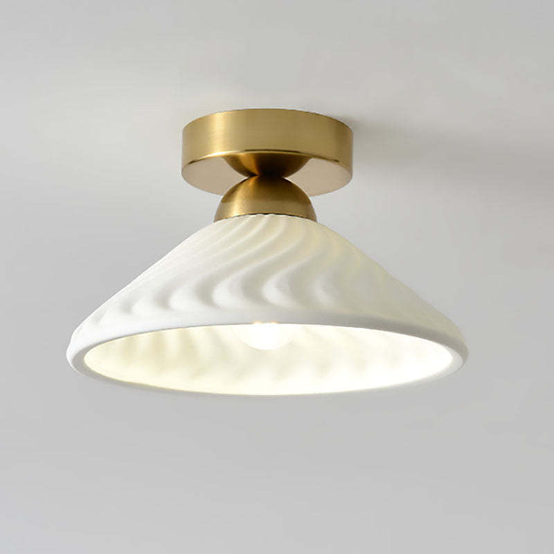 Modern Ceramic Disc Semi-Flush Ceiling Light — B / White / 110V-120V For US/CA