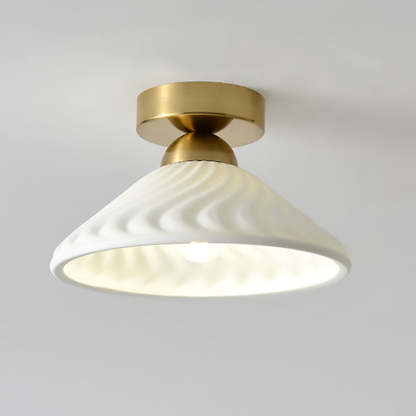 Modern Ceramic Disc Semi-Flush Ceiling Light — B / White / 110V-120V For US/CA