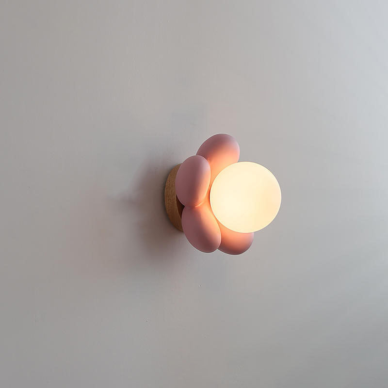 Modern Flower Glass Ceramic Kids Sconce