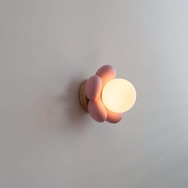 Modern Flower Glass Ceramic Kids Sconce