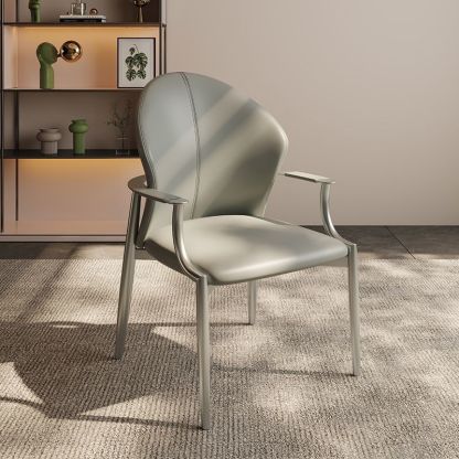 Minimalist Microfiber Leather Square Dining Chair