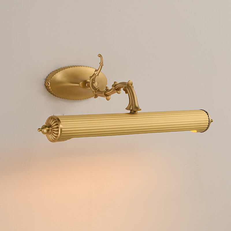 French Antique Copper Cylindrical Vanity Wall Sconce