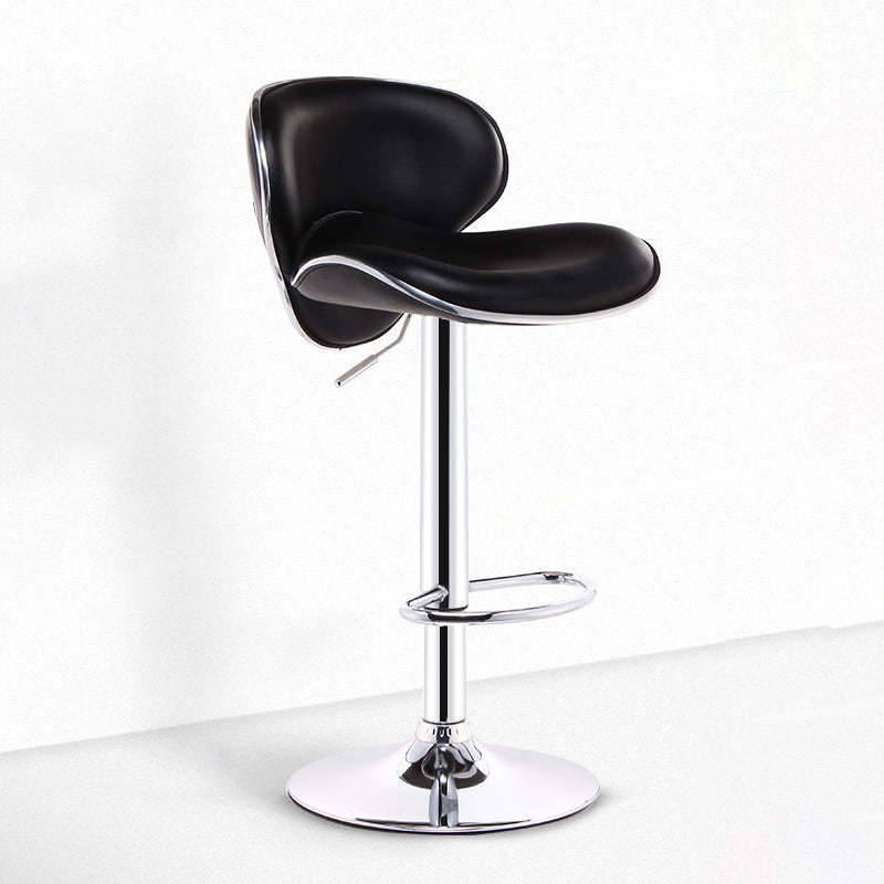 Triangle napa beige bar & counter stools in metal leather fabric