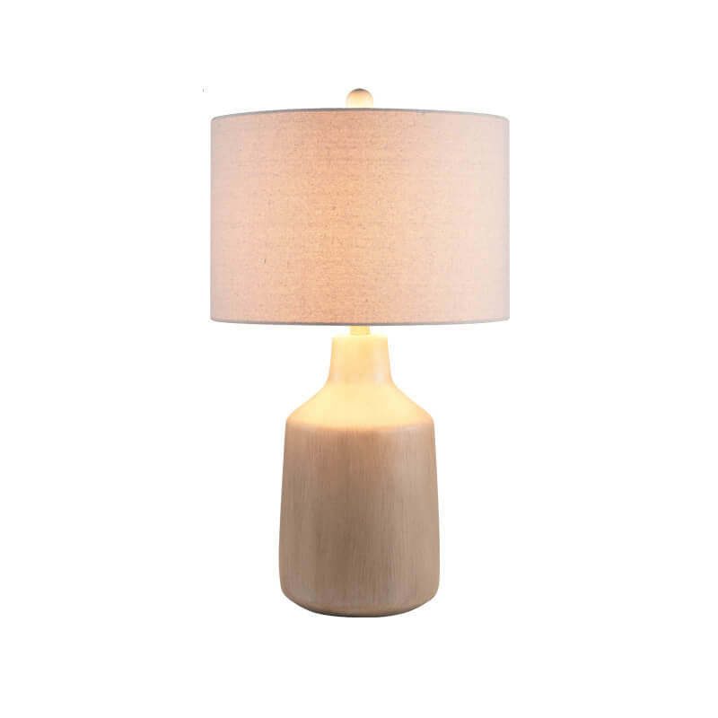 Vintage Minimalist Fabric Cement Base Lamp — Dimmer Switch / B / 110V-120V For US/CA