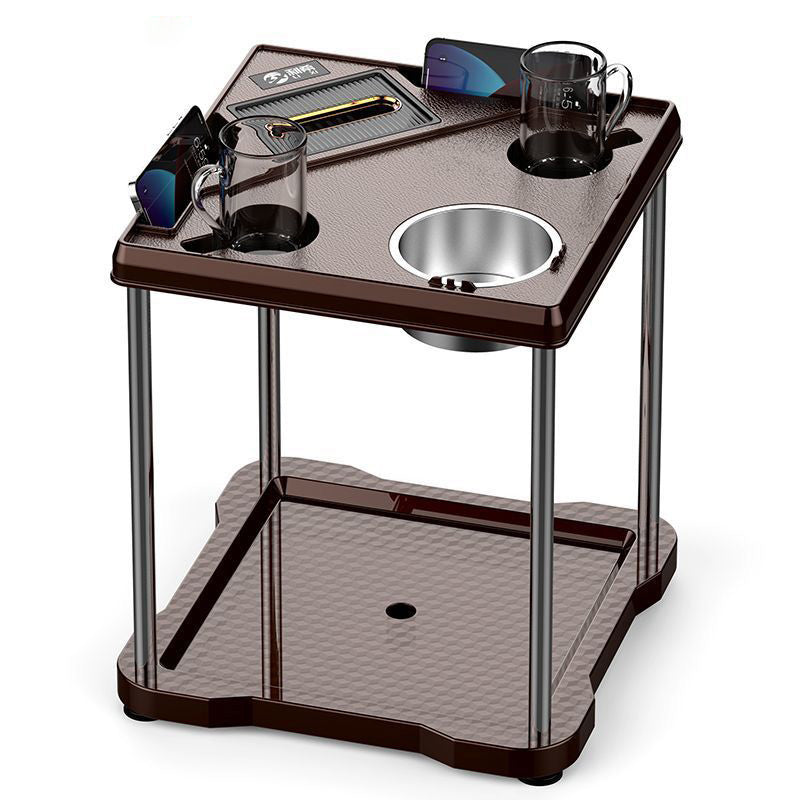 Contemporary Square Plastic Coffee Table 3-Tray