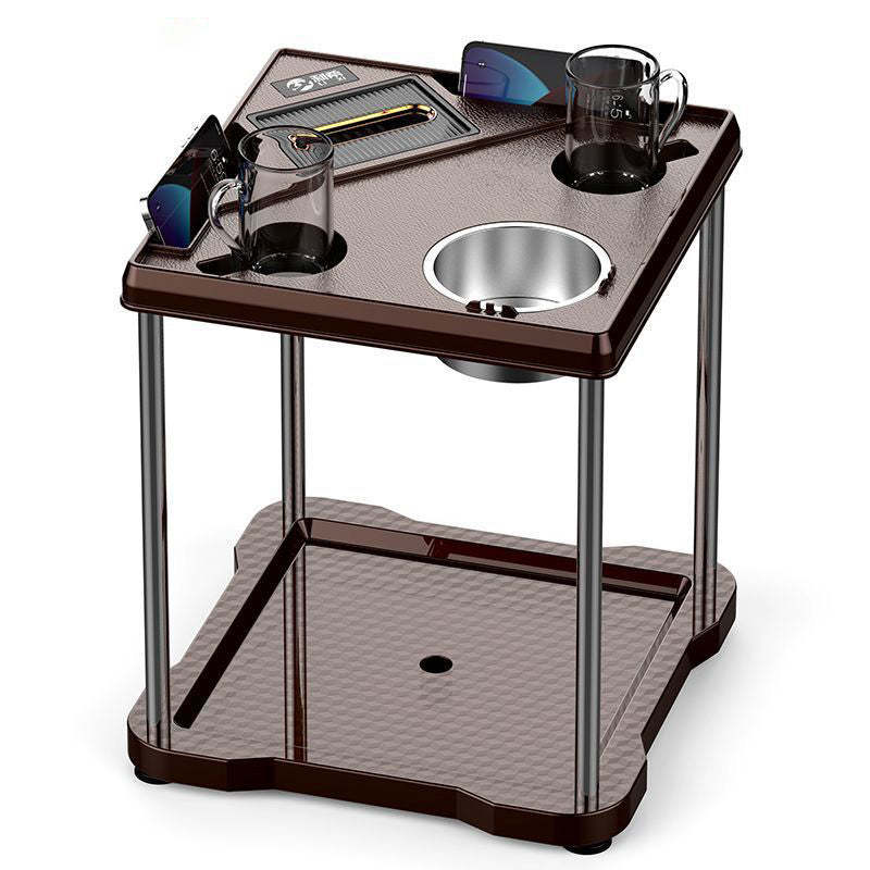 Contemporary Square Plastic Coffee Table 3-Tray