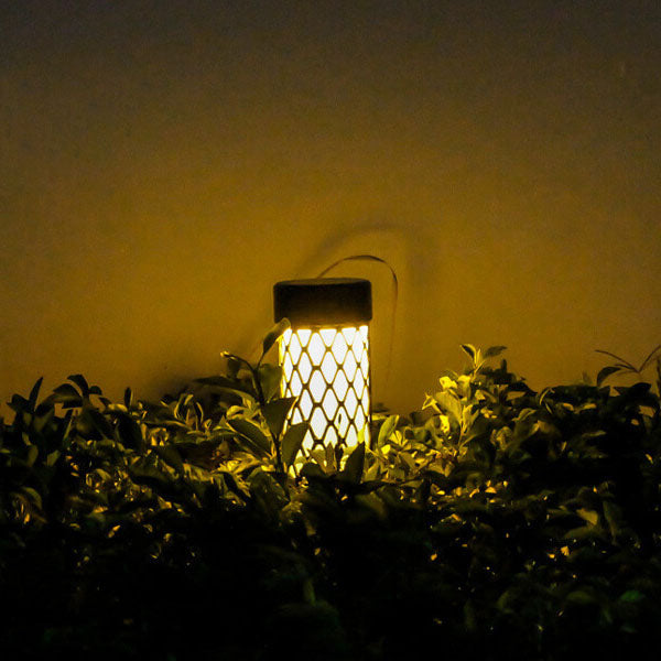 Industrial woven cylindrical natural landscape lighting in rattan
