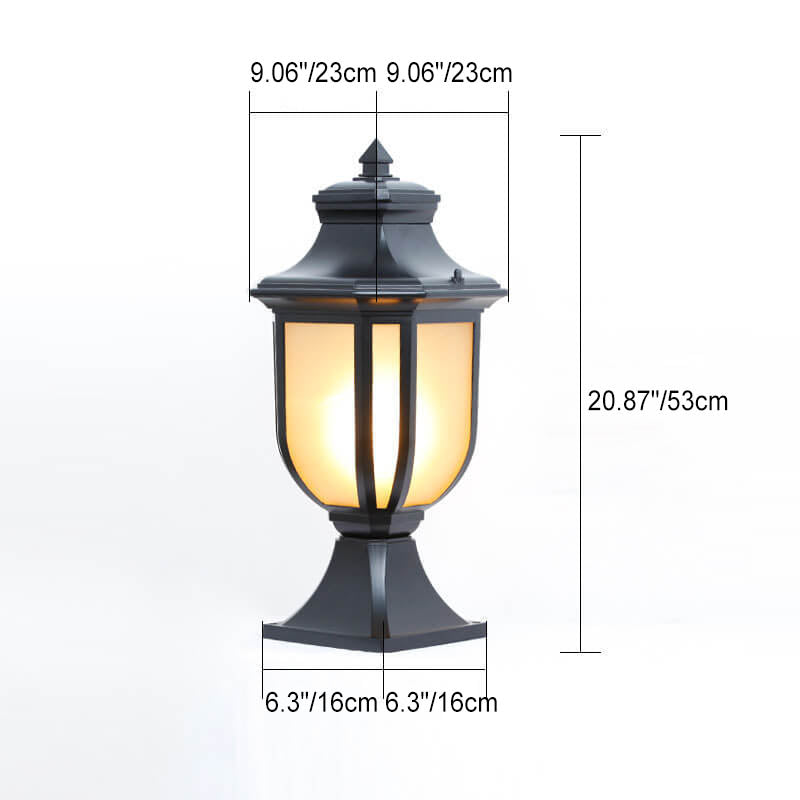 European Vintage Glass Aluminum Cage Outdoor Landscape Light