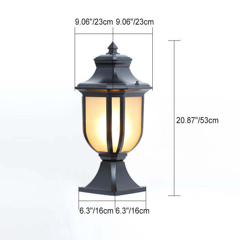 European Vintage Glass Aluminum Cage Outdoor Landscape Light