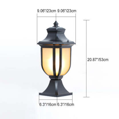 European Vintage Glass Aluminum Cage Outdoor Landscape Light