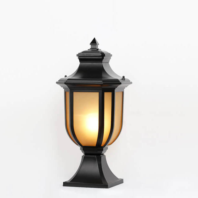 European Vintage Glass Aluminum Cage Outdoor Landscape Light