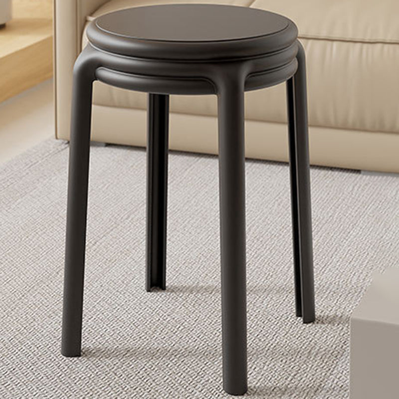 Scandinavian Macaron Round Stackable Plastic Chair — Light Pink
