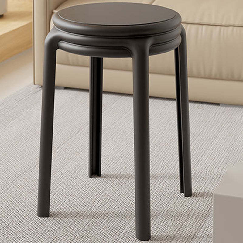 Scandinavian Macaron Round Stackable Plastic Chair — Light Pink