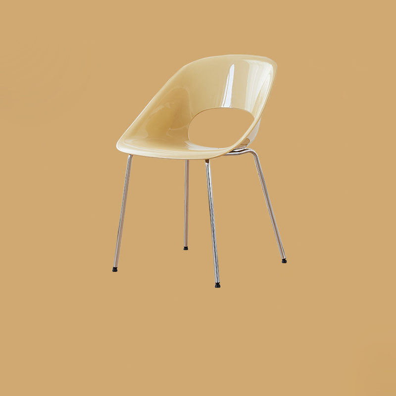 Minimalist Ring Curved Plastic Alloy Dining Chair