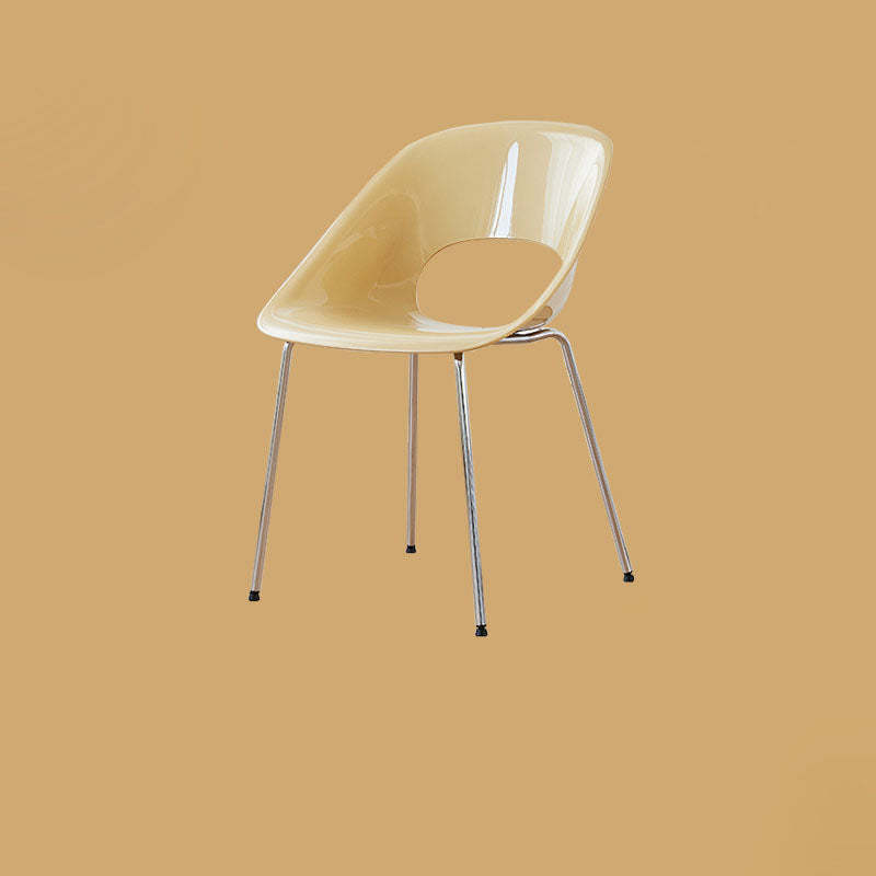 Minimalist Ring Curved Plastic Alloy Dining Chair