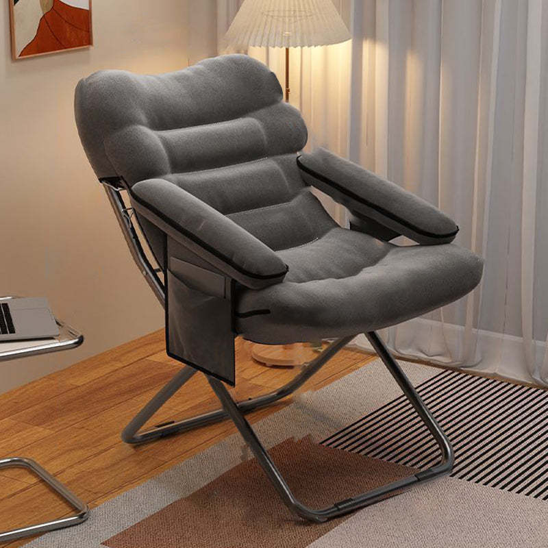 Minimalist Cotton Stainless Steel Accent Chair