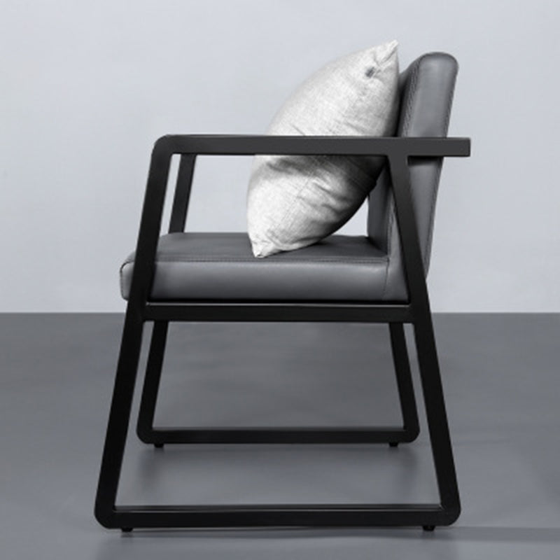 Minimalist PU Leather Steel Desk Chair
