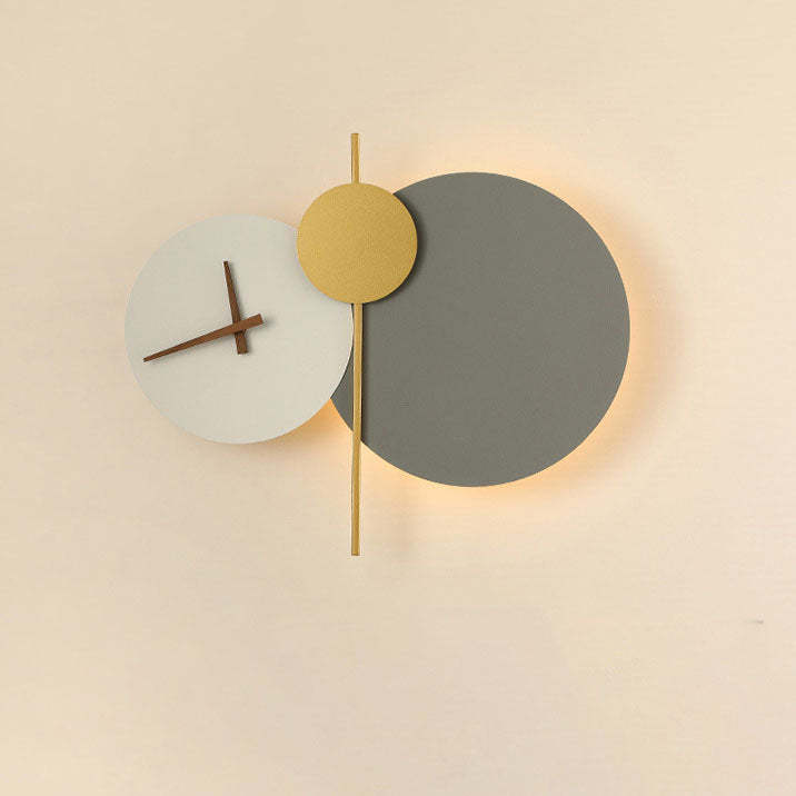 Minimalist Iron Acrylic LED Clock Sconce