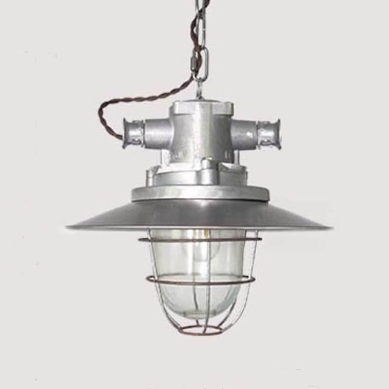 Industrial Vintage Blast Iron Cage Pendant