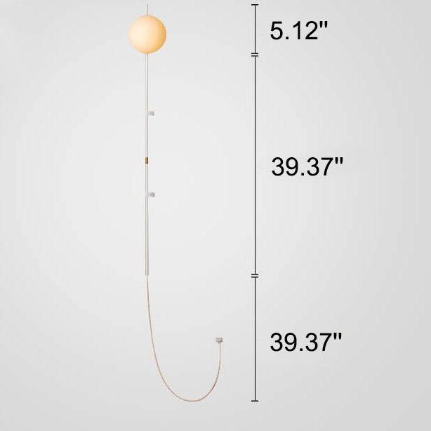 Minimalist Long Pole Glass Globe Sconce