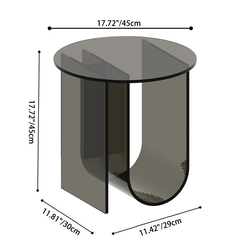 Nordic Curved Acrylic Storage End Table