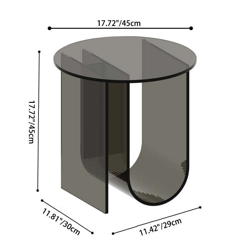 Nordic Curved Acrylic Storage End Table