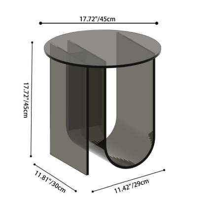 Nordic Curved Acrylic Storage End Table