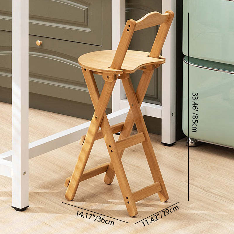Minimalist Round Bamboo Bar Stool