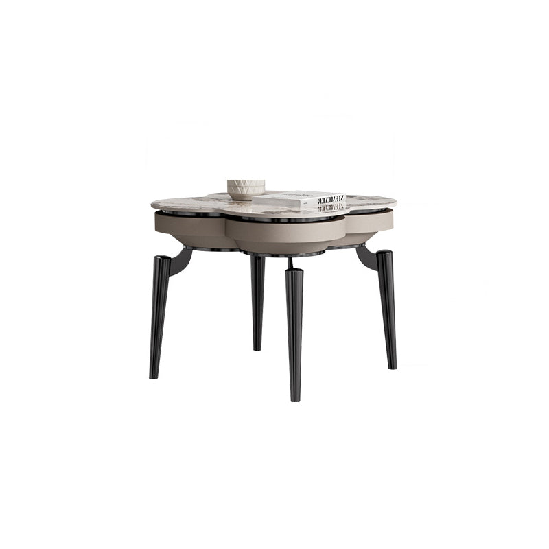 Modern Clover Slate Steel 4-Leg Side Table
