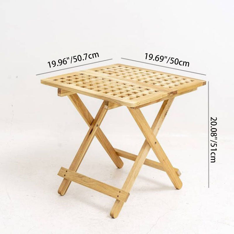 Traditional Rustic Wood Backless Chair