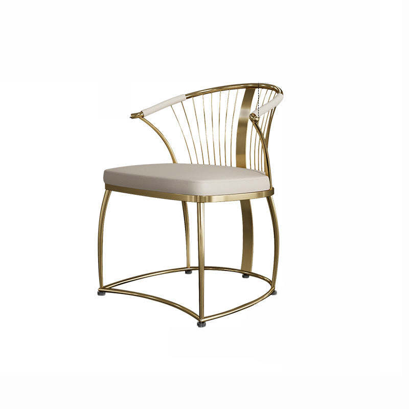 Contemporary Curved Steel Leather Chair