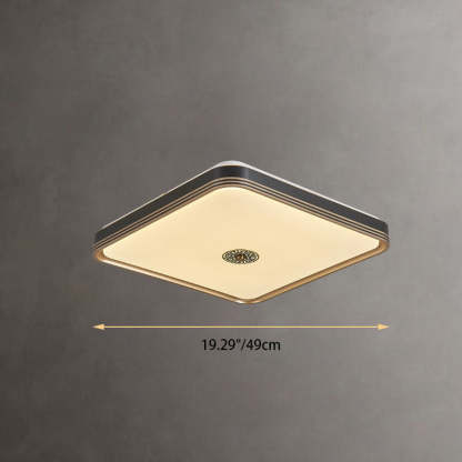 Chinese Square Geometric Acrylic LED Flush Mount Light