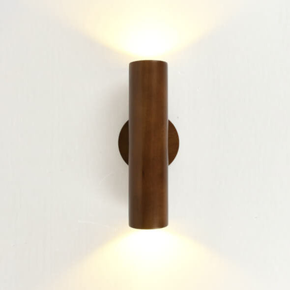 Modern Warm Solid Wood Double Head LED Sconce